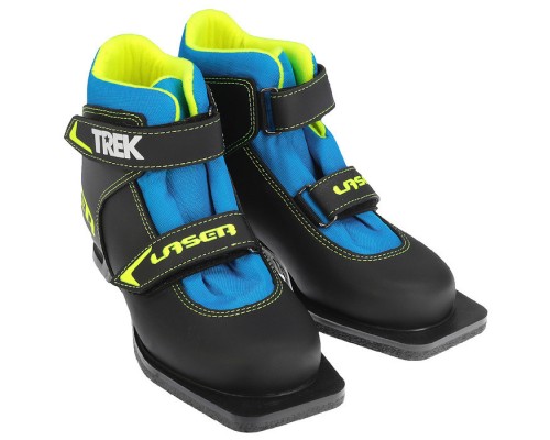 Ботинки лыжные детские TREK Laser1 черный (лого лайм неон) 75 (арт.9881)