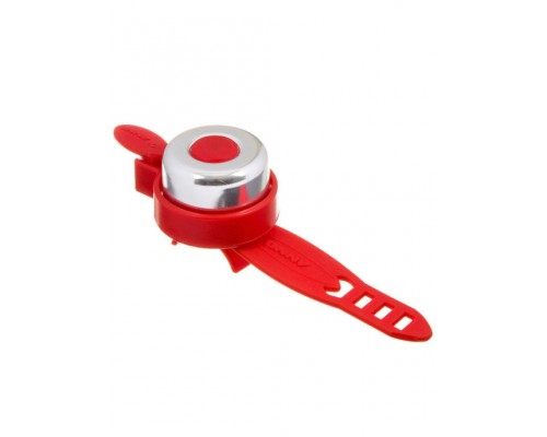 Звонок велосипедный с силиконовым креплением (красный) (арт.9151)