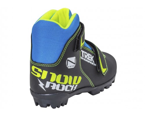 Ботинки лыжные детские TREK Snowrock1 черный (лого лайм неон) N (арт.8204)