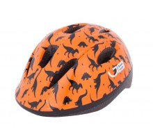 Шлем детский Green Cycle Dino оранжевый/чёрный лак (2871)