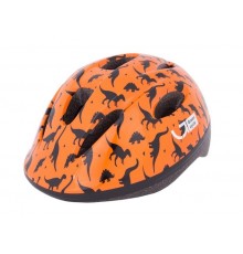 Шлем детский Green Cycle Dino оранжевый/чёрный лак (2871)