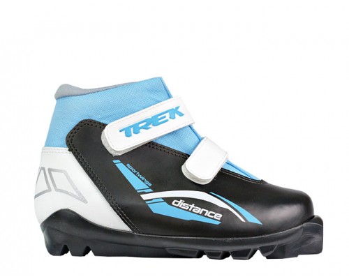  Ботинки лыжные TREK Distance детские SNS ИК (черный, лого голубой) (3586)